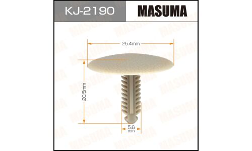 Клипса крепежная Masuma KJ-2190 салонная, белая (OEM 90467-06048-08)
