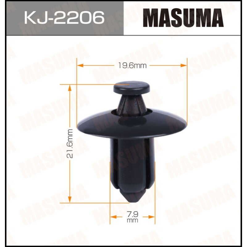 

Клипса крепежная MASUMA KJ-2206 салонная черная (OEM 67771-52010-B1