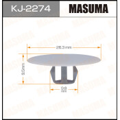 Клипса крепёжная шумоизоляции капота Masuma, для Mitsubishi, арт. KJ-2274