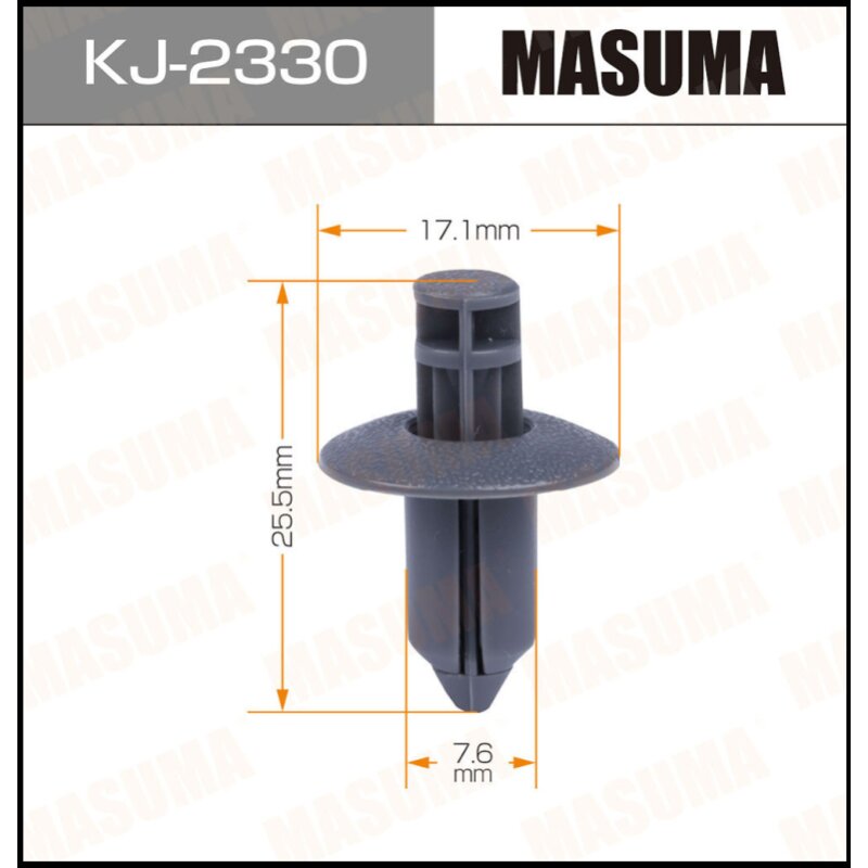 

Клипса крепежная MASUMA KJ-2330 салонная серая (OEM MR381913