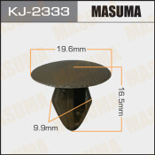 Клипса крепежная Masuma KJ-2333 салонная, коричневая (OEM 01553-04851)
