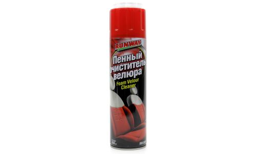 Очиститель салона Runway Foam Velour Cleaner, пенный, для велюра, с антистатическим эффектом, аэрозоль 650мл (+крышка-щётка), арт. RW6091