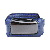 Чехол на брелок сигнализации Tomahawk 7010/9000/9010/9020/9030 кожаный синего цвета