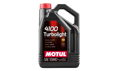 Масло моторное MOTUL 4100 Turbolight 10w40 полусинтетическое, API SN/CF, ACEA A3/B4, универсальное, 4л, арт. 100355/109462