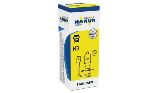 Лампа галогенная Narva Standard H3 (PK22s, T12), 12В, 55Вт, 3000К, 1 шт, арт. 48321