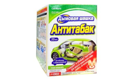 Очиститель-нейтрализатор запаха кондиционера Carmate Steam DEO Cigarette Deodorant «Антитабак», с мятным ароматом, дымовая шашка 20мл, арт. D23RU