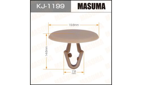 Клипса крепежная Masuma KJ-1199 (OEM 90467-07158-A0, 90467-07158-B1, 90467-07158-B2)