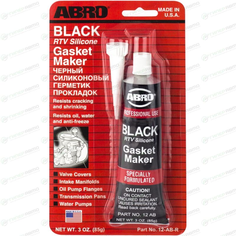 Герметикпрокладка ABRO Black RTV Silicone Gasket Maker, силиконовый