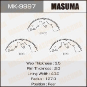 Колодки тормозные барабанные Masuma, комплект на ось (4 шт), арт. MK-9997
