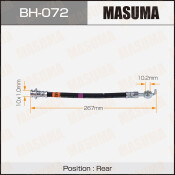 Шланг тормозной Masuma для Isuzu Bighorn, задний, арт. bh-072 Шланг тормозной Masuma для Isuzu Bighorn, задний, арт. bh-072