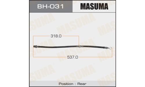 Шланг тормозной "Masuma" S-  /rear/  Impreza (9205-0008), Legasy (8902-9812),Forester (9610-0202) RH