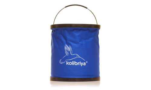 Ведро складное Kolibriya, прорезиненное, Ø25см, высота 4-28см, 11л, синее, арт. Klr-0453