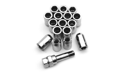 Гайка колесная КНР, открытая, для Nissan / Suzuki, M12x1.25(R), длина 33мм, с шестигранным переходником под ключ 19мм, комплект 16 шт