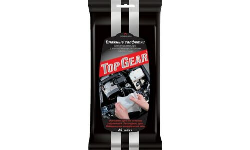 Салфетки влажные Top Gear, для рук, от сильных загрязнений, нейтрализуют запахи, пакет 30 шт, арт. 48040