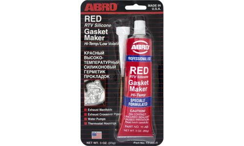 Герметик-прокладка ABRO Red RTV Silicone Gasket Maker, силиконовый, термостойкий, красный, туба 85г, арт. 11-AB