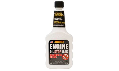 Герметик масляной системы ABRO Engine Oil Stop Leak, для бензиновых и дизельных двигателей, бутылка 354мл, арт. EO-414