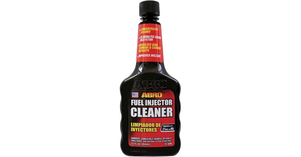 Очиститель инжекторов ABRO Fuel Injector Cleaner, присадка в бензин, снижает расход топлива