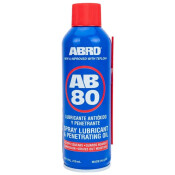 Смазка проникающая (жидкий ключ) ABRO AB80 Spray Lubricant & Penetrating Oil, многоцелевая, с тефлоном, аэрозоль 210мл, арт. AB-80-210