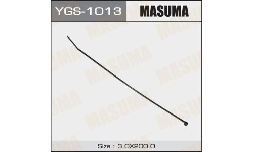 Хомут пластиковый (стяжка) Masuma, 3x200мм, черный, арт. YGS-1013, комплект 100 шт