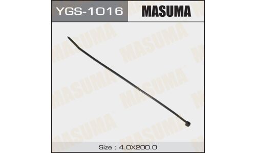 Хомут пластиковый (стяжка) Masuma, 4x200мм, черный, арт. YGS-1016