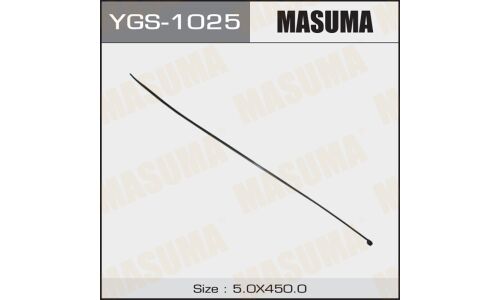 Хомут пластиковый (стяжка) Masuma, 5x450мм, черный, комплект 25 шт, арт. YGS-1025