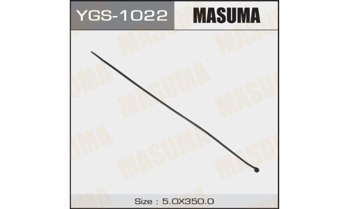 Хомут пластиковый (стяжка) Masuma, 5x350мм, черный, комплект 25 шт, арт. YGS-1022