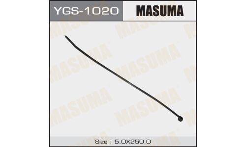 Хомут пластиковый (стяжка) Masuma, 5x250мм, черный, комплект 50 шт, арт. YGS-1020