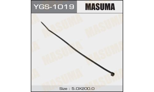 Хомут пластиковый (стяжка) Masuma, 5x200мм, черный, комплект 50 шт, арт. YGS-1019