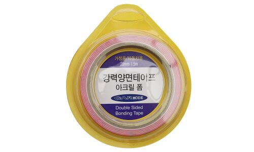 Лента клейкая двусторонняя IL SHIN, акриловая, 20мм x 1.5м, арт. CRC-101258