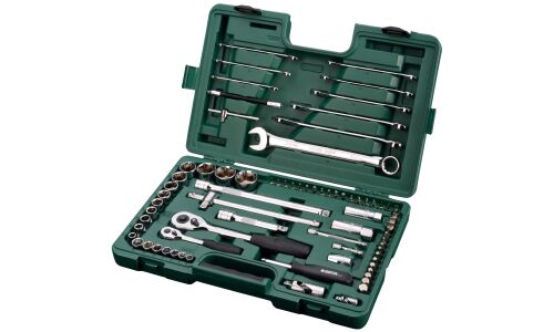 Набор инструментов SATA, под размеры 1/2" и 1/4", комплект 76 предметов, арт. 09519