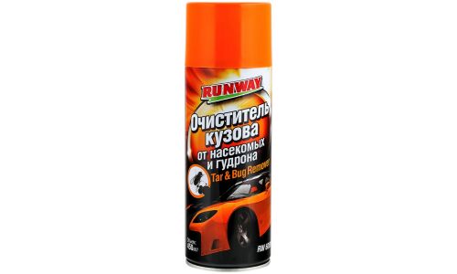 Очиститель кузова Runway Tar & Bug Remover, от следов насекомых, гудрона, жировых и масляных пятен, для кузова, аэрозоль 450мл, арт. RW6089