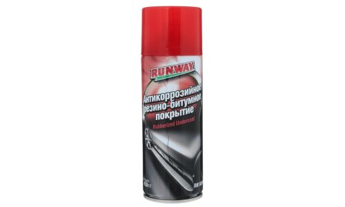 Покрытие антикоррозийное Runway Rubberized Undercoat, резинобитумное, аэрозоль 450мл, арт. RW6090
