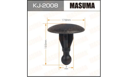 Клипса крепежная Masuma KJ-2008 салонная, темно-серая (OEM 01553-04253)