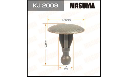Клипса крепежная Masuma KJ-2009 салонная, серая (OEM 01553-04163)
