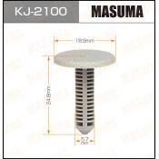 Клипса крепежная Masuma KJ-2100 салонная, серая (OEM 90690-SA7-003ZD)