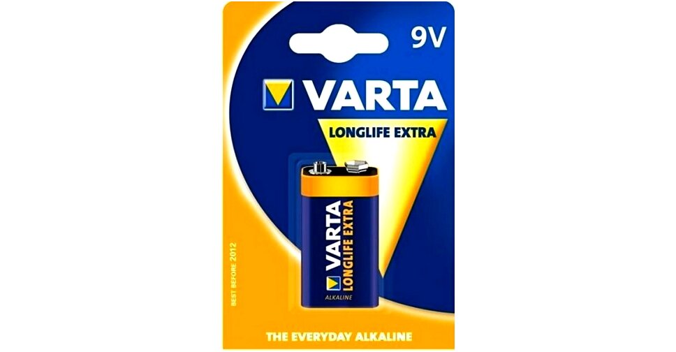 Батарейка щелочная Varta Longlife Extra, «Крона» (6LR61), 9В, 1шт ...
