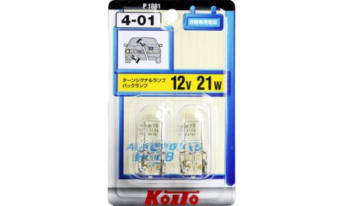 Лампа Koito W21W (W3x16d, T20), 12В, 21Вт, комплект 2 шт, арт. P1881