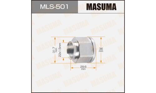 Гайка ШРУСа Masuma, M22x1.5(R), длина 29.6мм, под ключ 32мм, арт. MLS-501