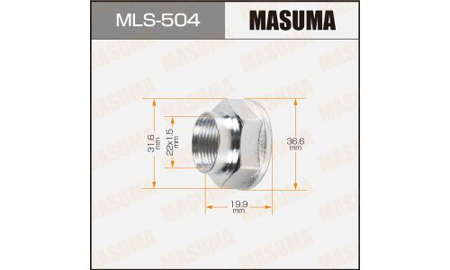 Гайка ШРУСа Masuma, M22x1.5(R), длина 19.9мм, под ключ 32мм, арт. MLS-504