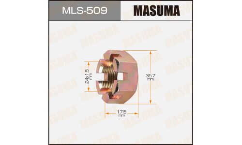 Гайка ШРУСа Masuma, M24x1.5(R), длина 17.5мм, под ключ 36мм, арт. MLS-509