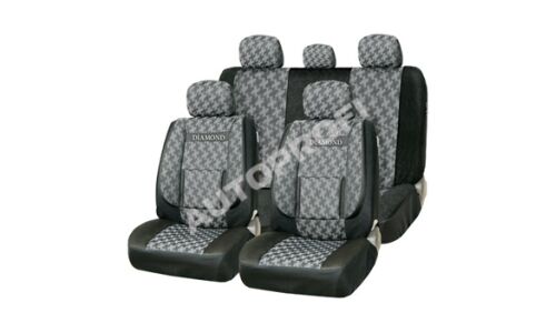 Чехлы AUTOPROFI COMFORT DIAMOND для передних и задних сидений, жаккард, черный цвет, 11 предметов