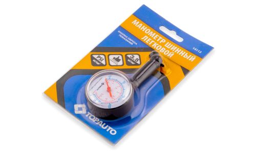 Манометр шинный TopAuto, аналоговый, 3.5атм, с клапаном сброса, арт. 14112