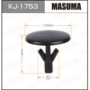 Клипса крепёжная уплотнителей капота Masuma, для Mazda, арт. KJ-1753