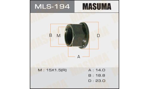 Гайка амортизатора Masuma, для Toyota, M15x1.5(R), длина 14мм, под ключ 19мм, арт. MLS-194