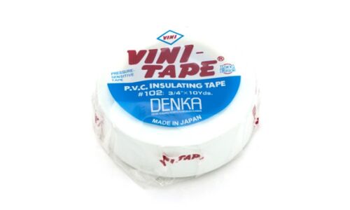 Лента клейкая изоляционная Vini Tape Denka, ПВХ, 19мм x 9м, белая, арт. VT-102W