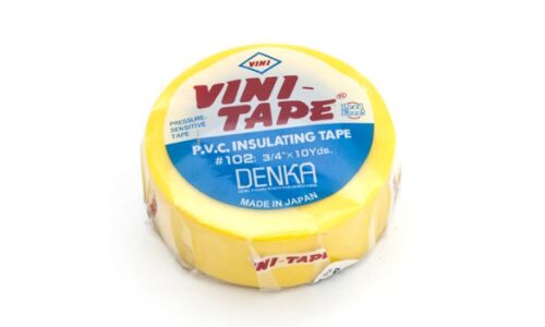Лента клейкая изоляционная Vini Tape Denka, ПВХ, 19мм x 9м, желтая, арт. VT-102Y