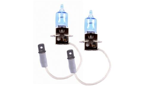 Лампа галогенная Koito White Beam H3 (PK22s, T12), 12В, 55Вт (соответствует 100Вт), 4000К, комплект 2 шт, арт. P0752W
