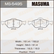 Колодки тормозные дисковые Masuma передние, комплект на ось (4 шт), арт. MS-5495