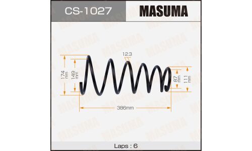 Пружина подвески Masuma, задняя, арт. CS-1027