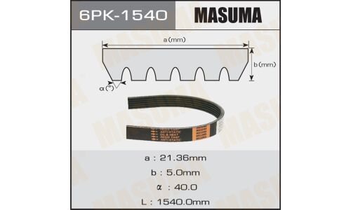 Ремень ручейковый Masuma 6PK-1540